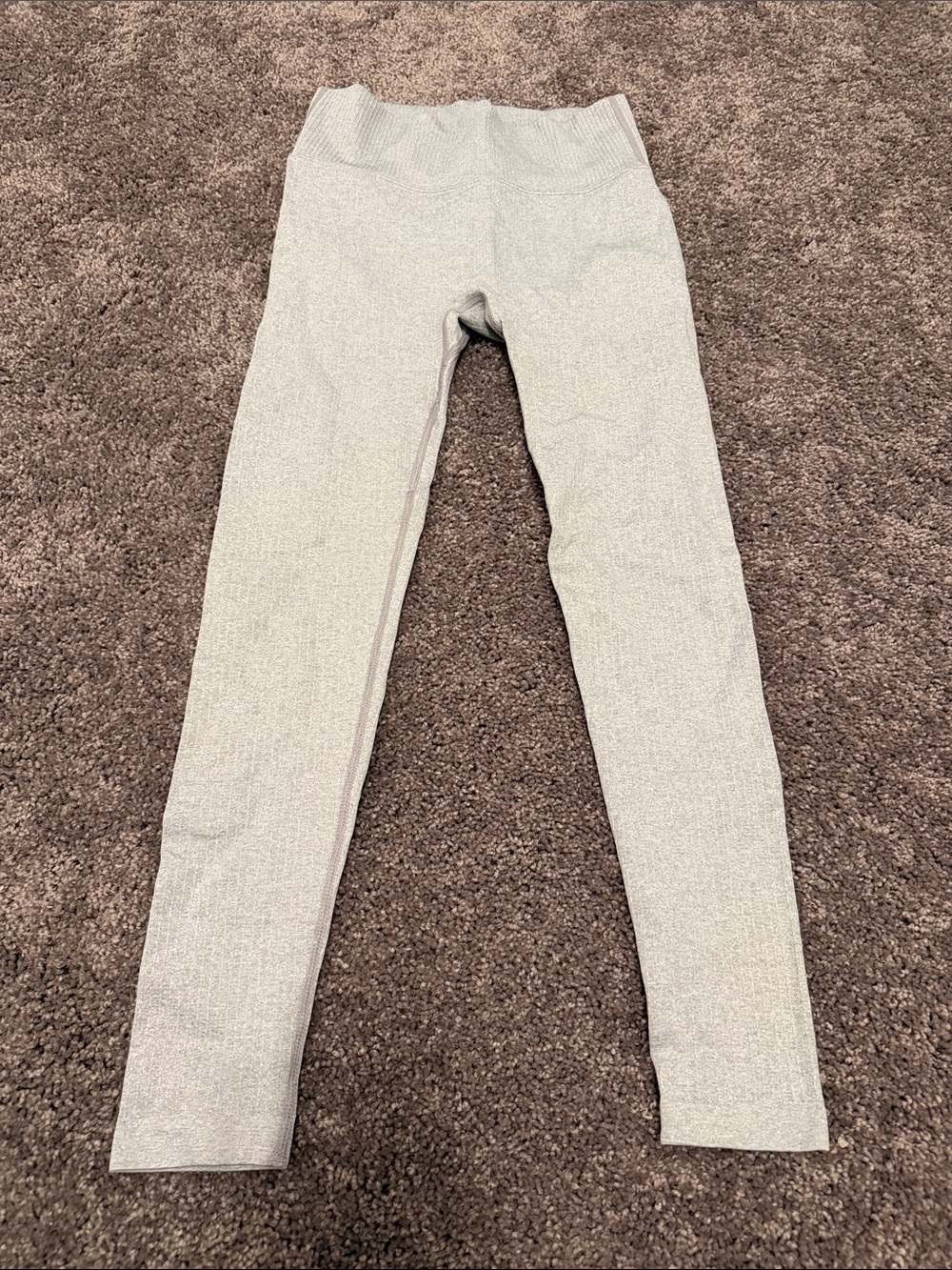 Women’s Stretch Ribbed Leggings - Light Gray